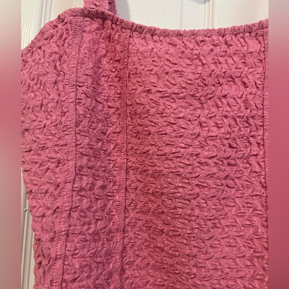 Pink Lily Taking It Back Pink Textured Tank Bodysuit - Picture 7 of 10